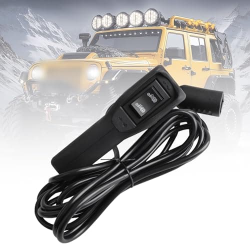 83665 Winch Hand Held Remote Compatible with Ford Ram Power Wagon Winch Remote Control Plug-in 12 Foot Connector Cable Wire for WARN M8000 M12000 VR12000 Zeon 10S with 3 or 5 Wire Round Plugs