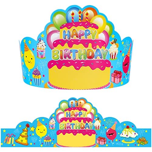 AUGTHEEP Pack of 36 Birthday Crowns for Kids Colorful Paper Party Hats for Students Classroom School VBS Party Supplies