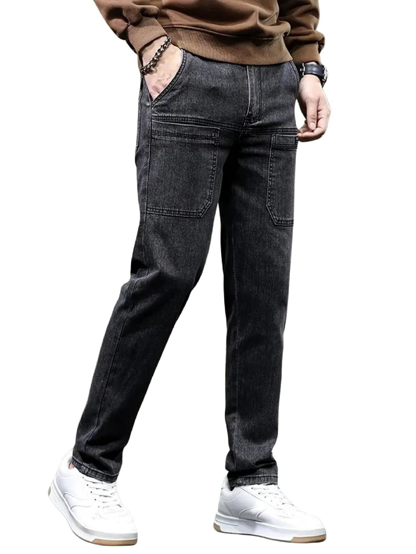 QNIM Jeans for Men || Men Jeans || Stylish Jeans for Men || Men Jeans Regular fit (Q-06-07) (in, Numeric, 34, Black)