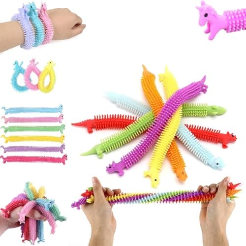Chocozone Strechy Unicorn Bracelet Anxiety Stress Relief Toys Squishy and Squeeze Toys for Kids Return Gifts (Pack of 10)