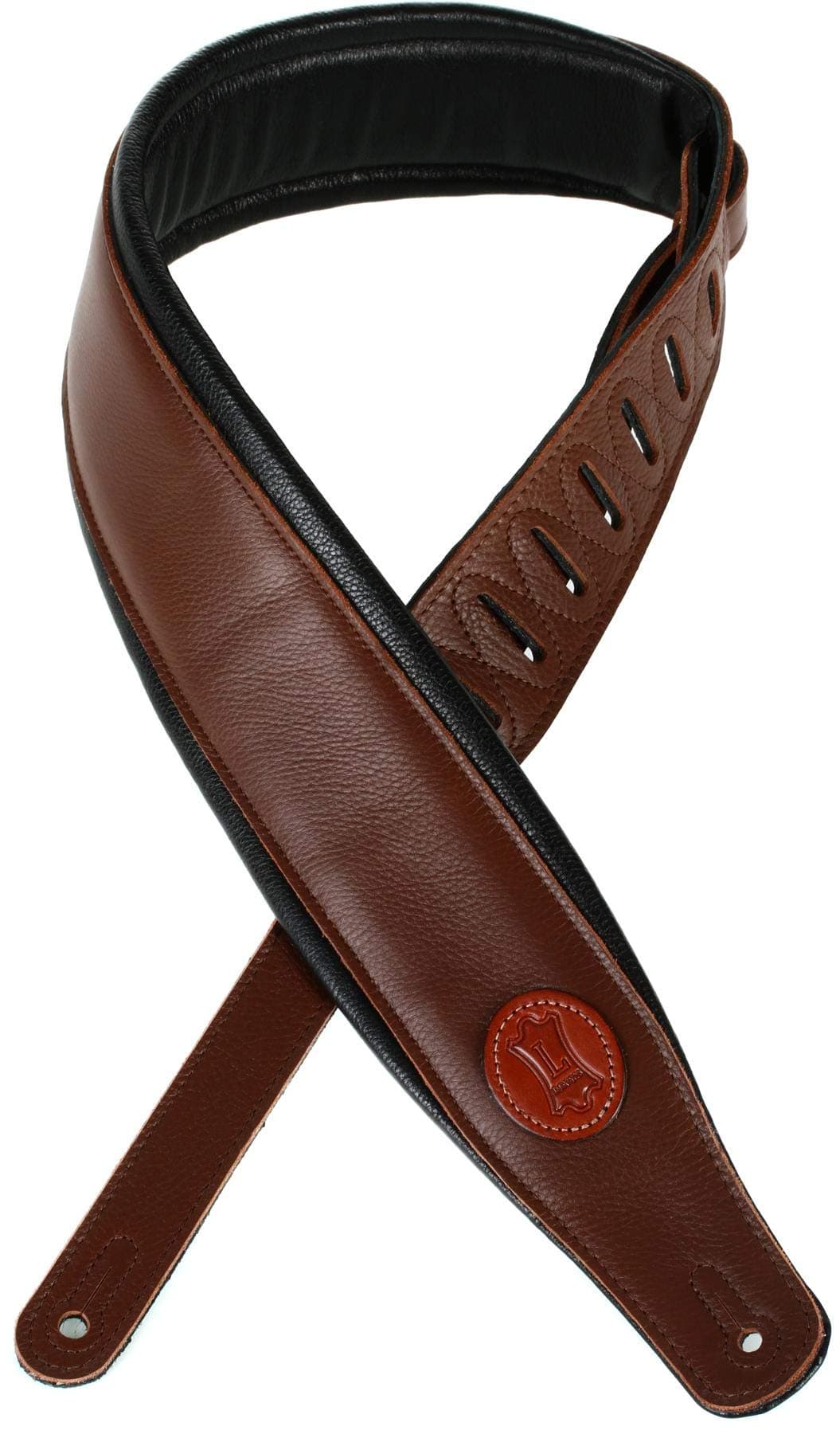Levy's Leathers 3" Signature Series Leather Guitar Strap with Foam Padding and Leather Backing; Brown (MSS2-BRN)