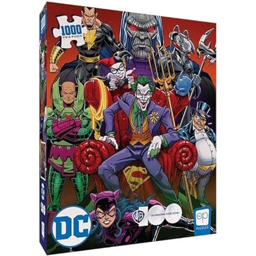 DC Villains Forever Evil 1000 Piece Jigsaw Puzzle Celebrating WB 100 Officially Licensed DC Comics Universe Merchandise Collectible Puzzle Featuring Joker Harley Quinn Lux Luthor and Others