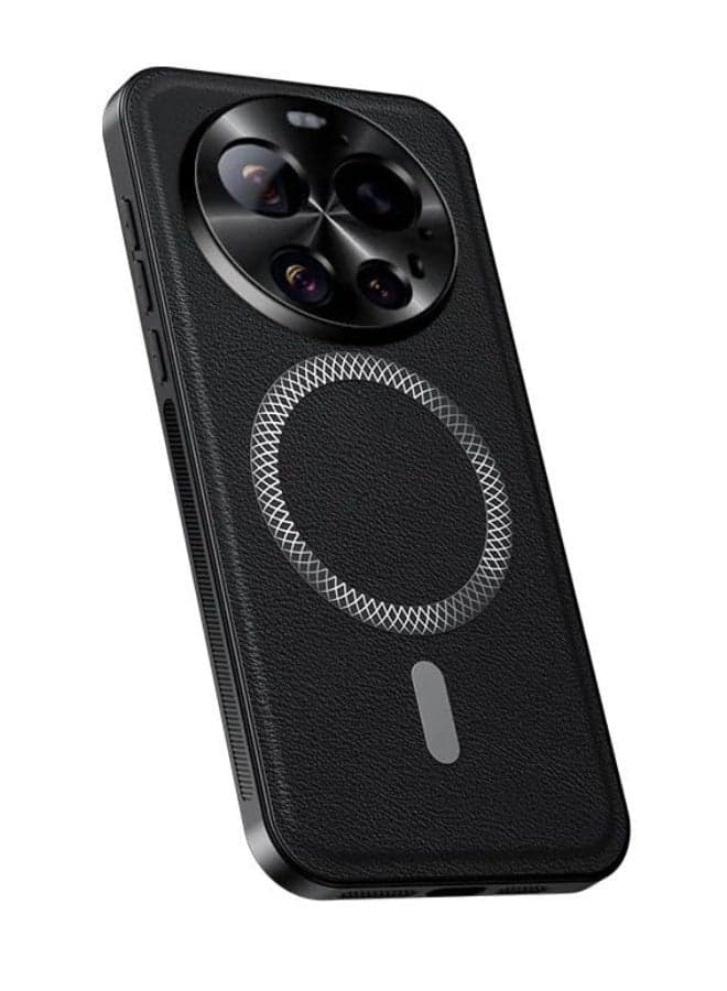 Magnetic Case Compatible with Xiaomi 17 Ultra 5G, Leather Case 【Support Wireless Charging】 Camera Lens Protection Shockproof Protective Back Cover for Mi 17 Ultra