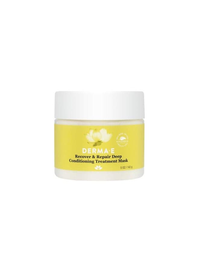 DERMA E Recover & Repair Deep Conditioning Treatment Mask - Argan Oil Hydrating Hair Mask Restores Dry, Damaged, Color Treated or Frizzy Hair, 5 Oz
