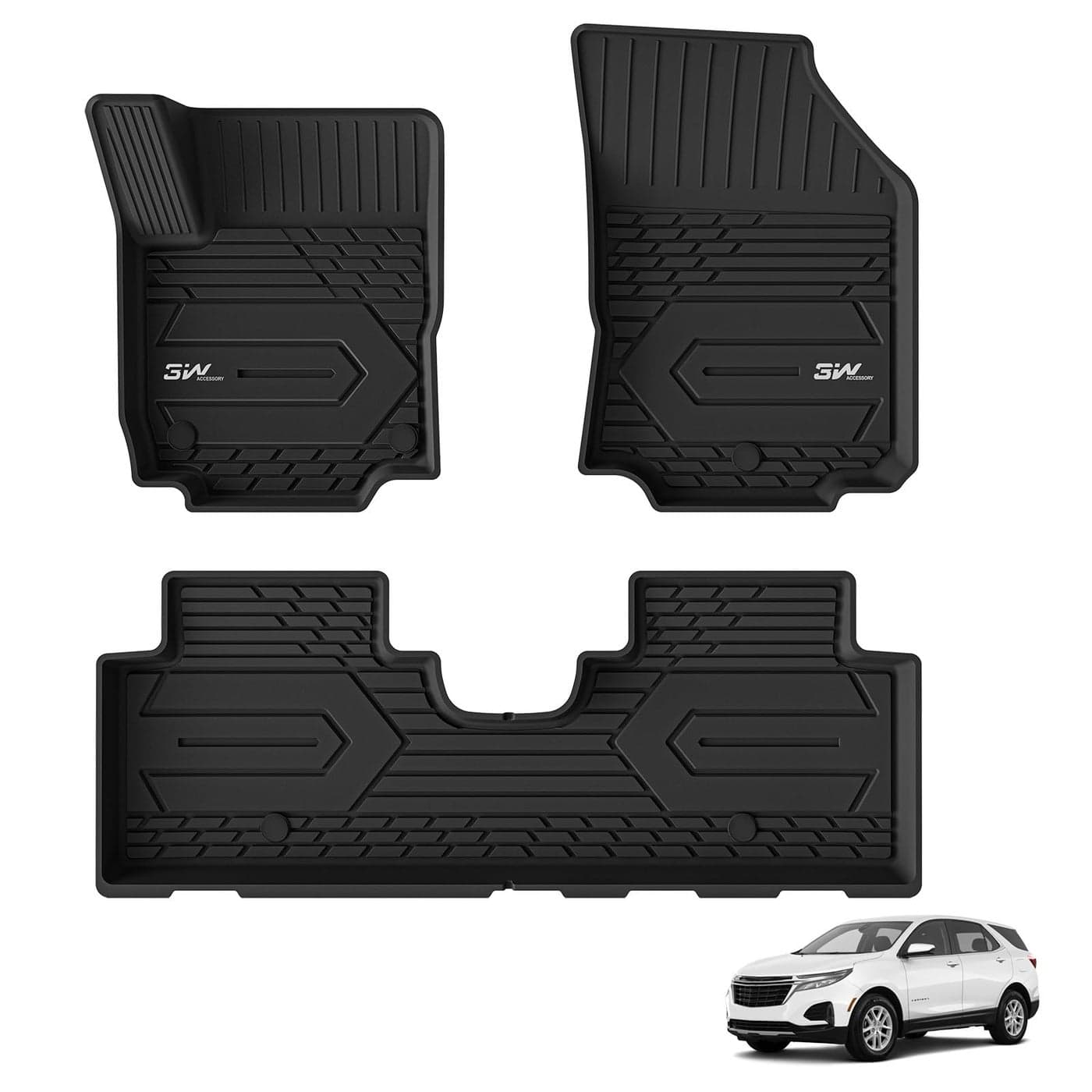 3W 20182023 2024 Chevy Equinox Floor MatsGMC Terrain Floor Mats TPE All Weather Custom Fit for Chevrolet EquinoxGMC Terrain Denali Accessories 1st and 2nd Row Full Set Car mats