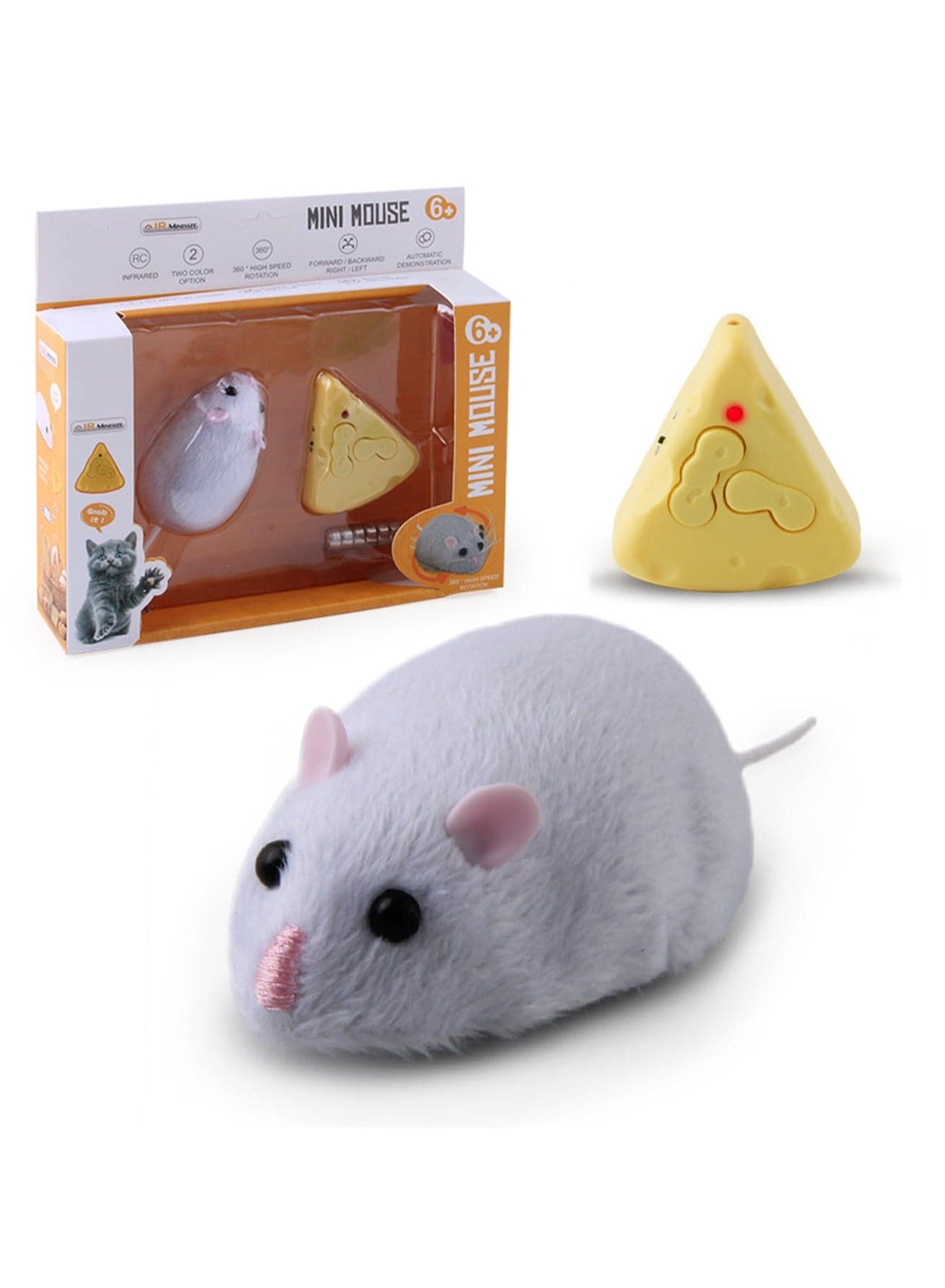 Cat Toys, Simulated Infrared Electric Remote Control Mouse Model, New And Unique Mouse Tricky Toy (Off-White)