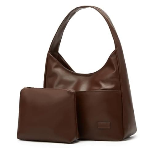 Pocadri Women Tote Handbags Chic Vegan Leather Tote Bag Purse Stylish Casual Trendy Large Soft Shoulder Bag
