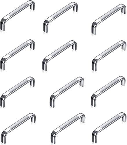 Atlantic Stainless Steel Oval D Dwawer Cabinet Pull Handle 8 Inch (Total Length 200 Mm, Hole To Hole 195 Mm, Twotone Finish) Pack Of 12 Pieces