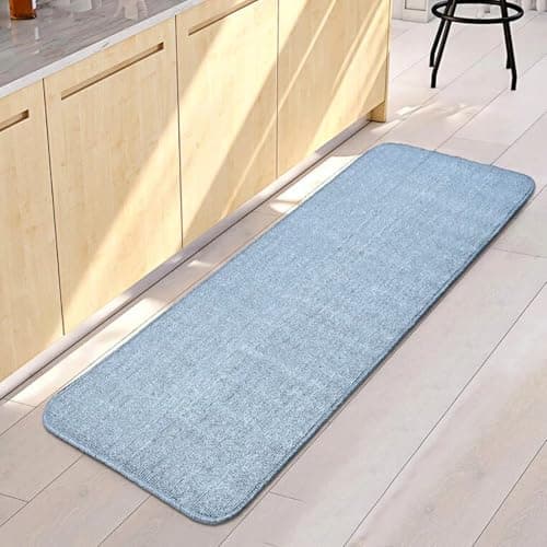 Saral Home Rectangular Solid Soft PP Yarn Durable & Washable Multipurpose Runner for Home/Kitchen/Living Area/Office Entrance with Anti Skid Backing | Quick-Drying Mats (Turquoise, 43 X 120 Cm)