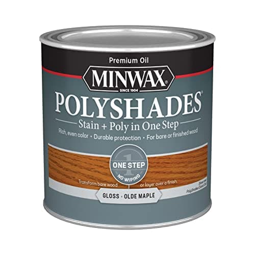 Minwax PolyShades Wood Stain + Polyurethane Finish – ½ Pint, Olde Maple, Gloss