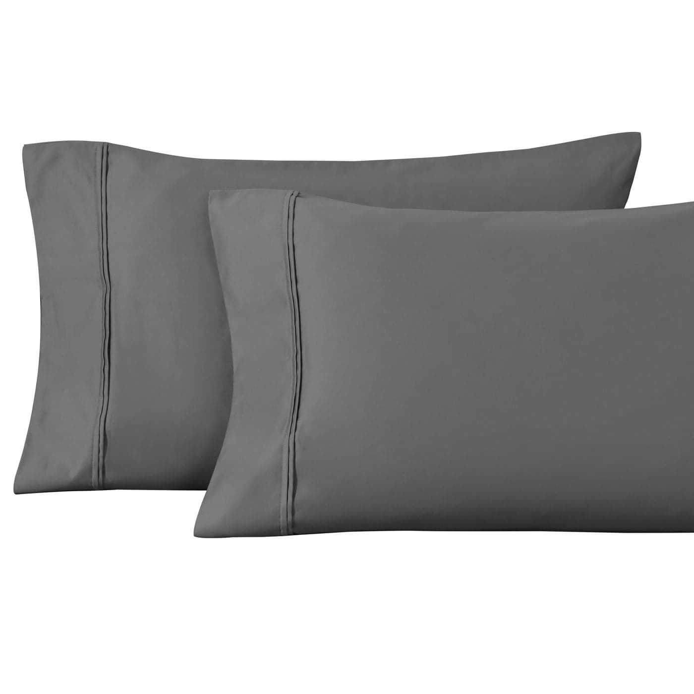 Superior 1200 Thread Count 100 Egyptian Cotton Soft and Breathable 2Piece King Pillowcase Set Solid Charcoal