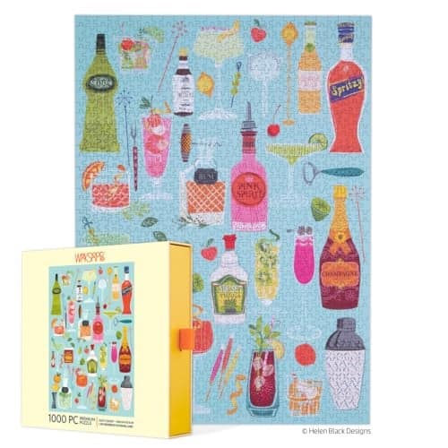 WerkShoppe 5 OClock Somewhere 1000 Piece Puzzle Cocktail Themed Puzzle for Host Gift