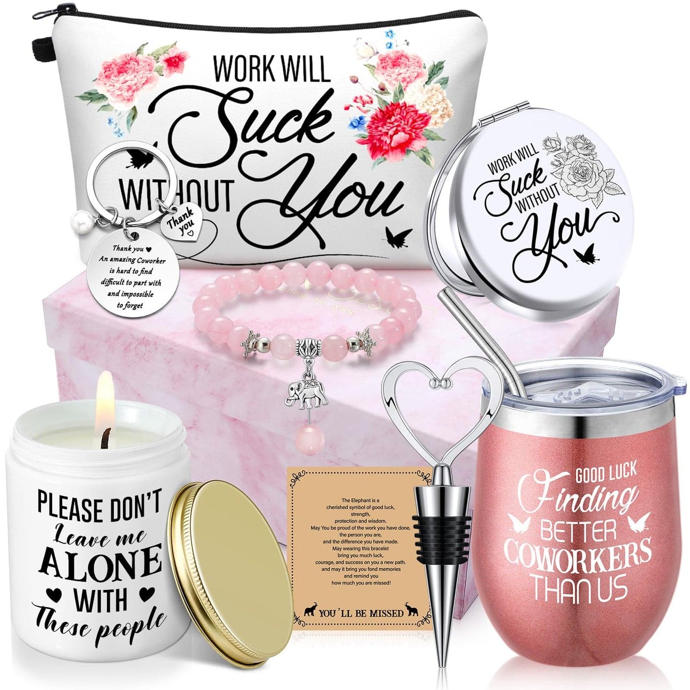 Perthlin 11 Pcs Farewell Gifts for Coworkers Women New Beginning Going Away Goodbye Gift Basket for Female Lady Boss LeavingGood Luck