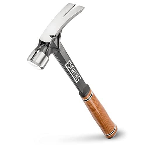 ESTWING Ultra Series Hammer - 19 oz Rip Claw Framing Hammer with Smooth Face & Genuine Leather Grip - E19S