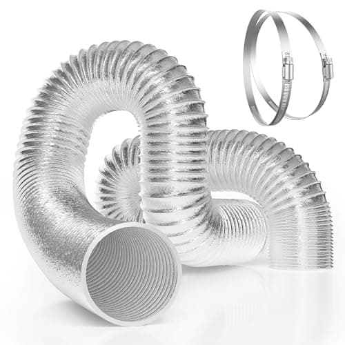 VIVOSUN 6 Inch 16 Feet Flex Air Aluminum Ducting Flexible Dryer Vent Hose for HVAC Ventilation with 2 Stainless Steel Clamps
