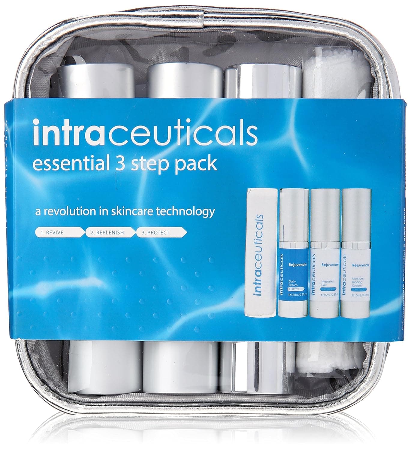 Rejuvenate Essential 3 Step Pack with Daily Serum Plus Gel and Cream, 0.5 Ounce
