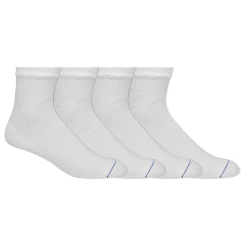 Dr. Scholl's Mens Diabetes & Circulator - 4 6 Pair Packs Non-binding Comfort And Moisture Management Casual Sock, White, 7-12 US