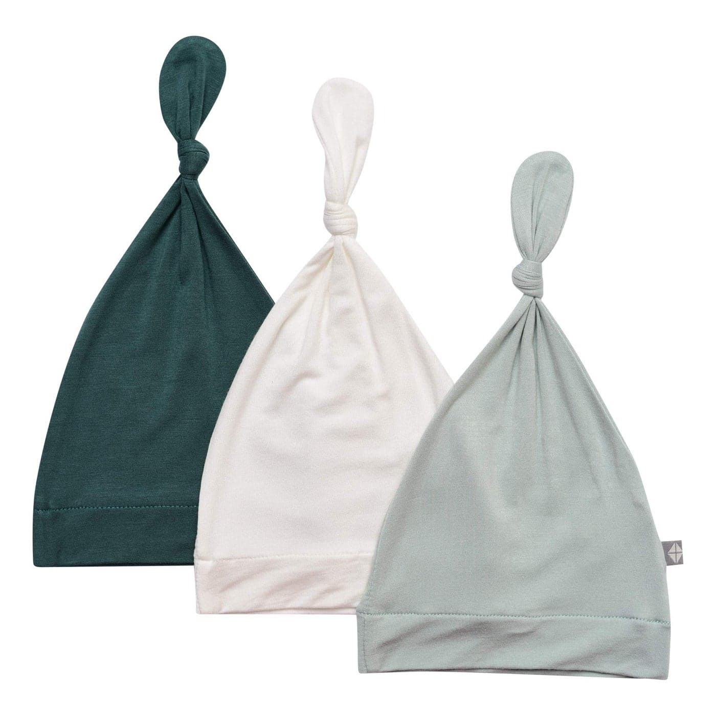 KYTE BABY Rayon Made from Bamboo Baby Beanie Soft Knotted Caps 03 Months Emerald Cloud and Sage 3 Pack