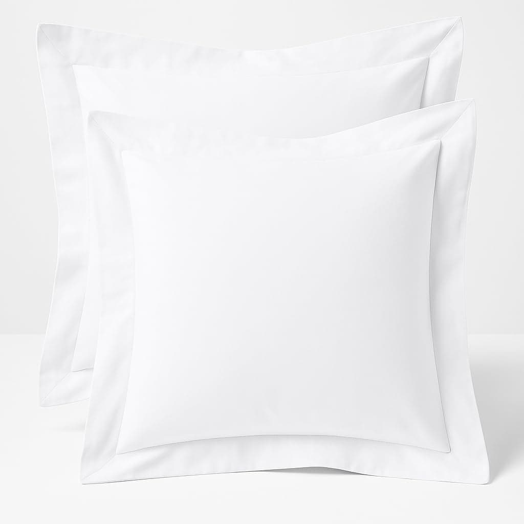 Comfort Beddings Premium Quality Pillowcases 100 Cotton Blend Square Pillow Cases Pack Of 2 White ContinentalSquare Size 65 x 65 CM