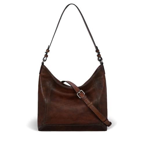 Iswee Leather Cossbody Bag Shoulder Purses Hobo Bags for Women Handbags Medium Size Purses for Women(Coffee)