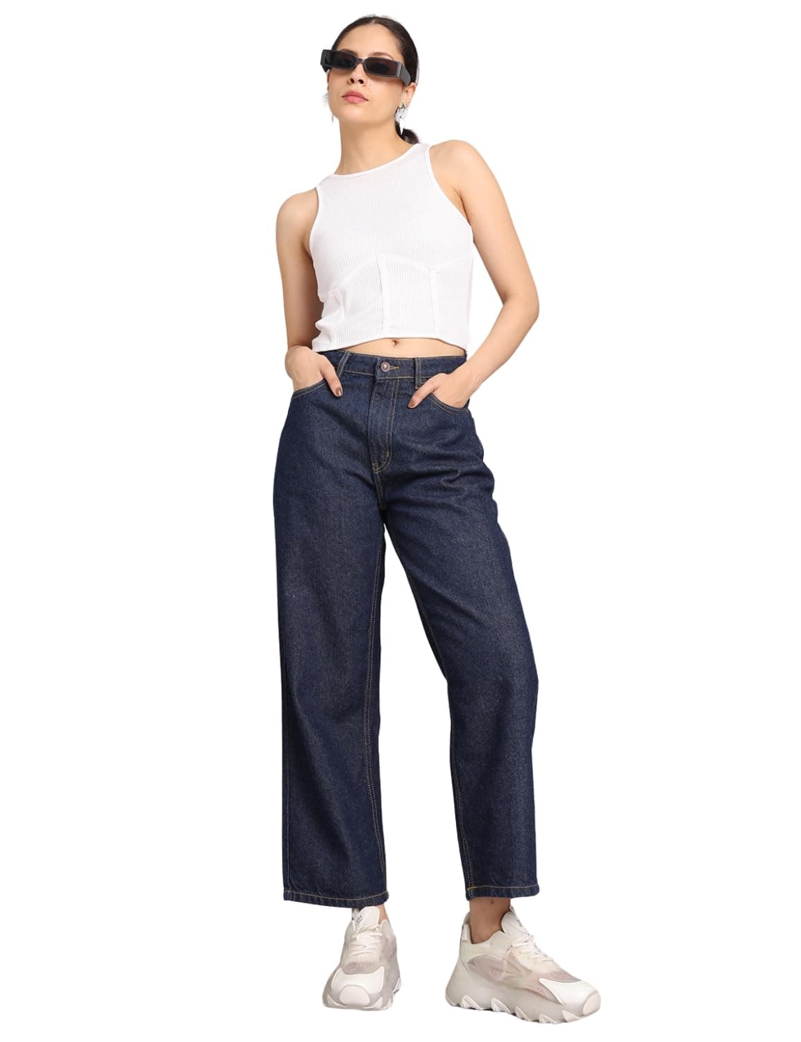 INKD Women's Jeans (INKSS25WJN-607-Aegean-30)