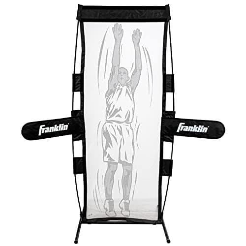 Franklin Sports Basketball Defender Dummy - Basketball Training Practice Equipment - Practice Defender with Detachable Arms for Shooting Dribbling Drills - Large 7' x 2' Foot Dummy - Black