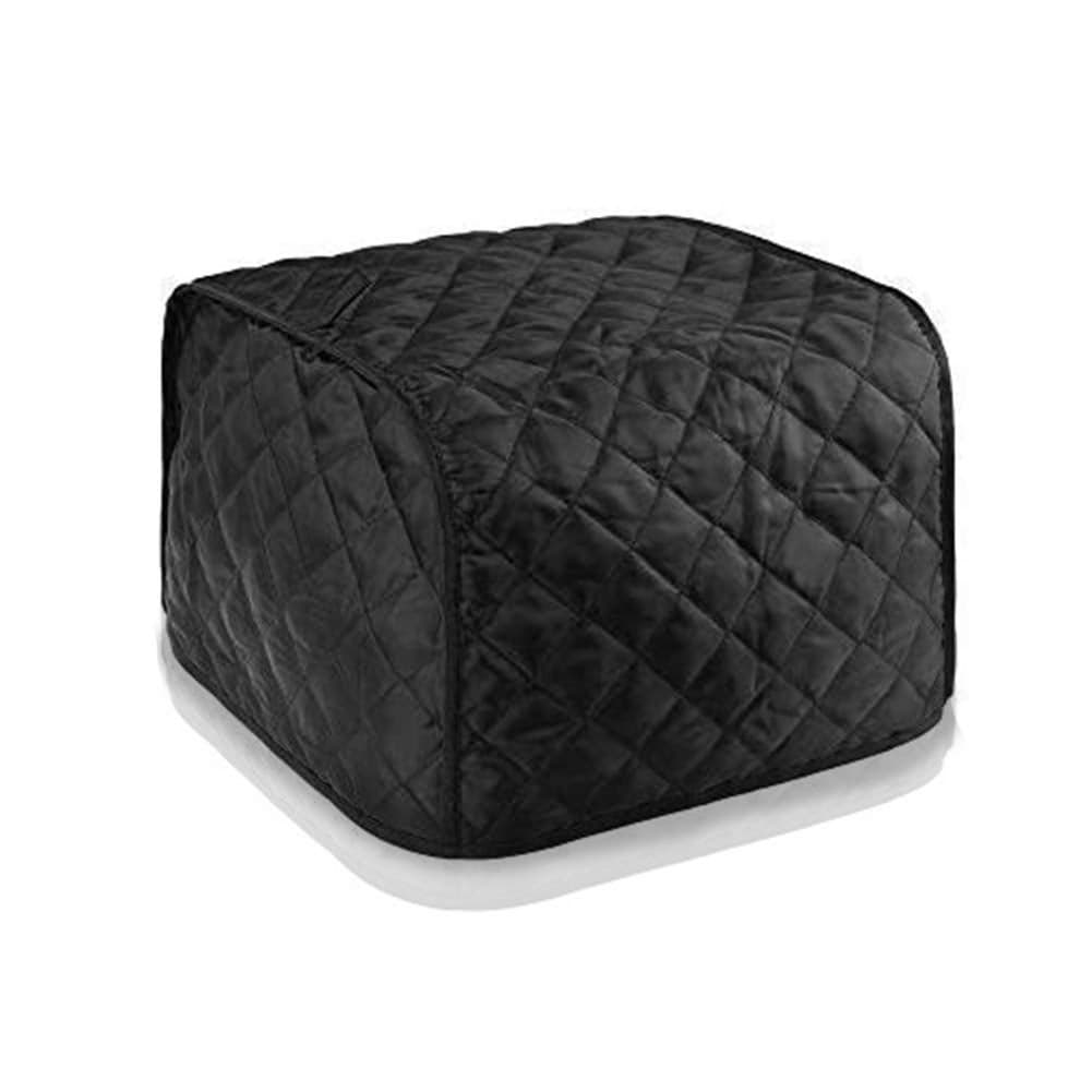 BLUECELL Polyester Fabric Quilted Four Slice Toaster Appliance Dustproof Cover Black