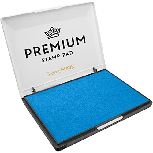 StampMark Premium Stamp Pad Extra Large Size 6" x 8" - for Traditional Rubber Stamps - Felt Pad Sky Blue Color