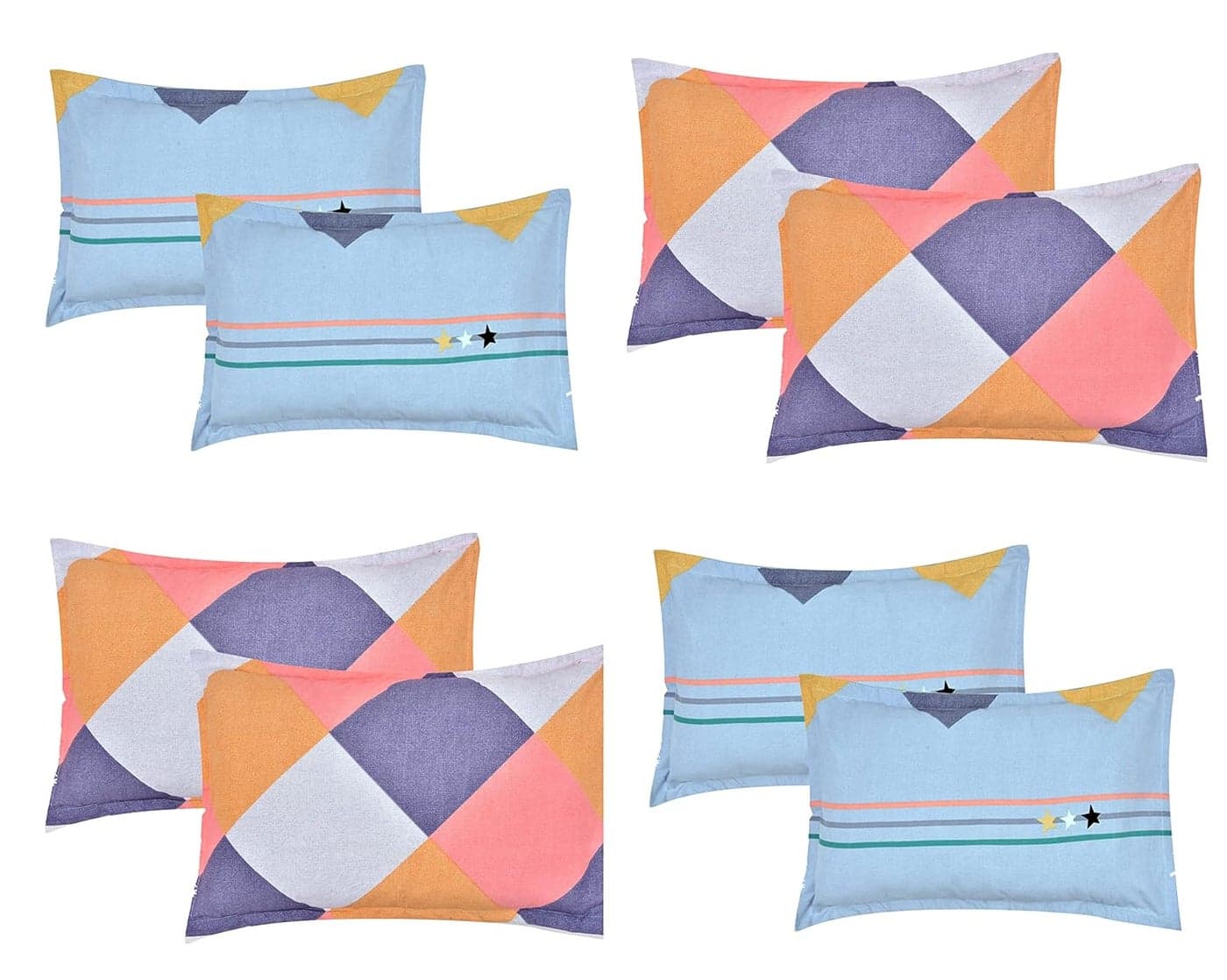 RRC Poly Cotton Printed Pillow Covers Set of 817 x 27 Multicolor