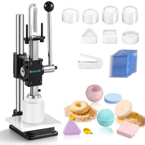 Bonoutil Bath Bomb Press Machine-7 Molds Heavy Duty Bath Adjustable Height DIY Soap Making for Adults Beginners