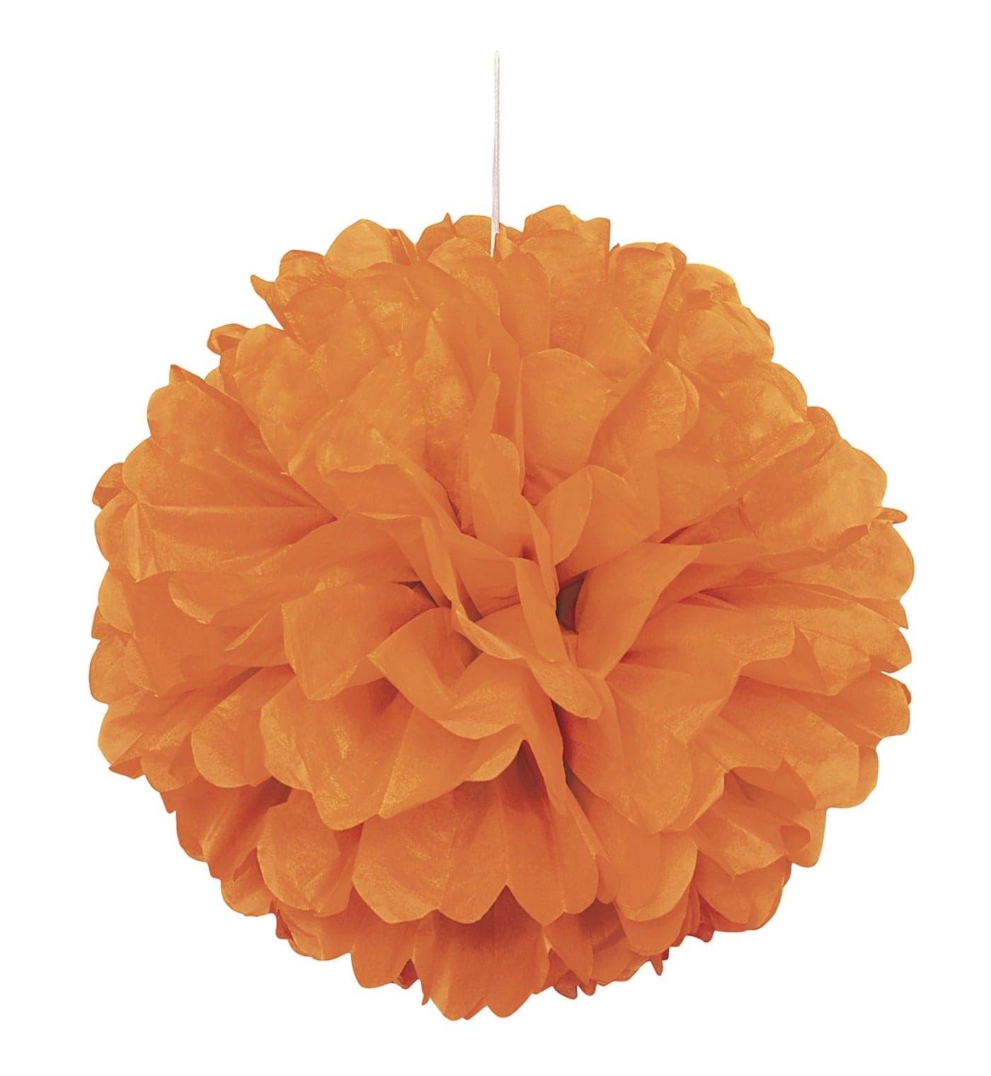 Orange Solid Hanging Tissue Pom Pom 16 1 Count Vibrant Paper Decor For Parties Celebrations Events