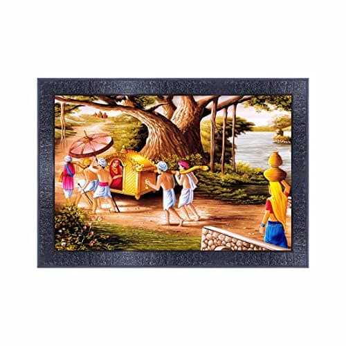 pnf Poster And Frames Rajasthani Art Wooden Photo Frame With Acrylic Sheet | For Living Room, Bedroom | Home Decoration Item | Best Gifting Option (10 * 14inch,Multicolour,Synthetic) 30044