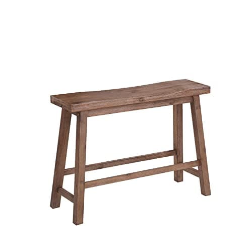 Boraam Sonoma Saddle Bench 24Inch Barnwood WireBrush Model75025