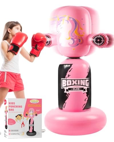 VCOLAN Punching Bag for Kids48inch Kids Punching BagNew Upgraded 360Rotating Inflatable Boxing Bag Toy for Girls Christmas Birthday Gift for Kids Age 36