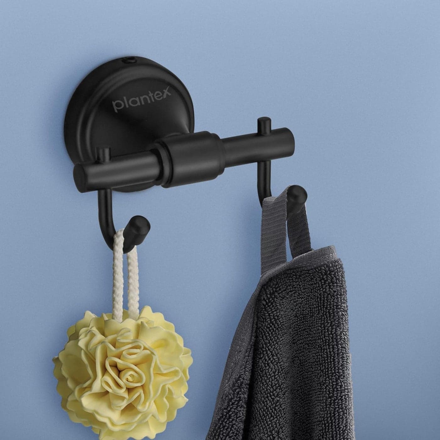 Plantex 304 Grade Stainless Steel Hooks for Hanging Clothes and Towel in BathroomLiving Room Niko Black
