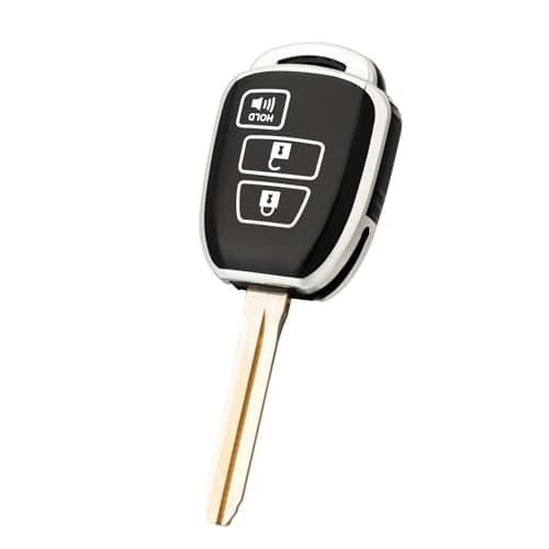 CHATYYD Key fob Cover for Toyota,Soft TPU Car Key Cover Case for Toyota Highlander Tacoma Corolla RAV4 Tundra Prius 4Runner Sequoia 2014-2021 Accessories(Black)