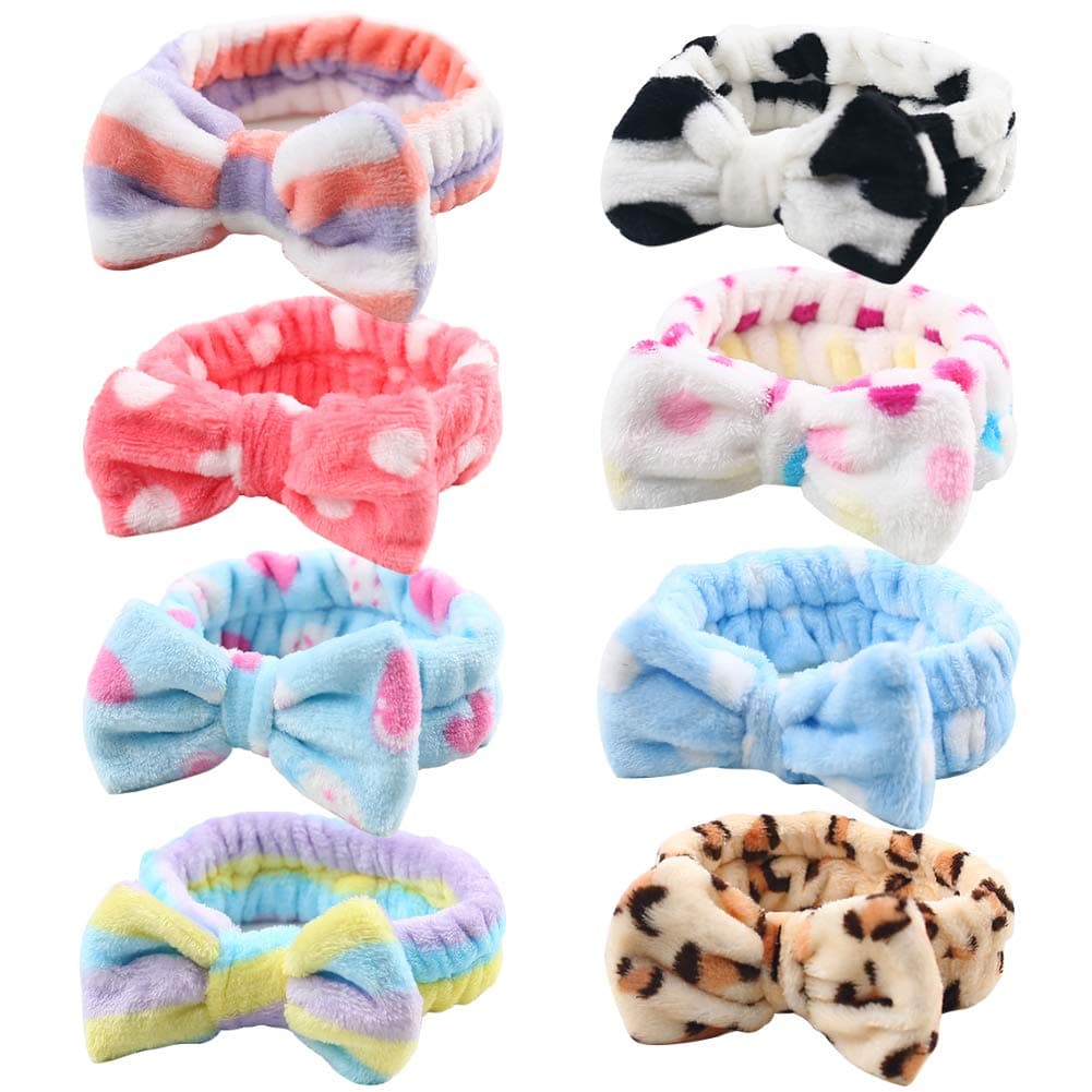 3 otters 8Pack Spa Headband, Makeup Headban for Women, Washing Face, Kids Spa Day Kit for Girls