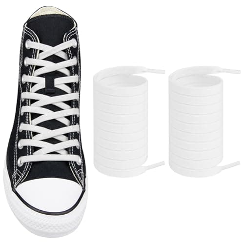 Endoto Elastic Shoe Laces for Converse High Top and Low Top Flat Stretchy Bungee Replacement Shoelaces(Color:White,Size:54Inch)