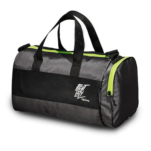 Lifelong Unisex Gym Bags/Adjustable Shoulder Bag for Men/Duffle Gym Bags/Carry Gym Accessories/Fitness/Sports &Travel/Gym kit Bag(Grey Black)