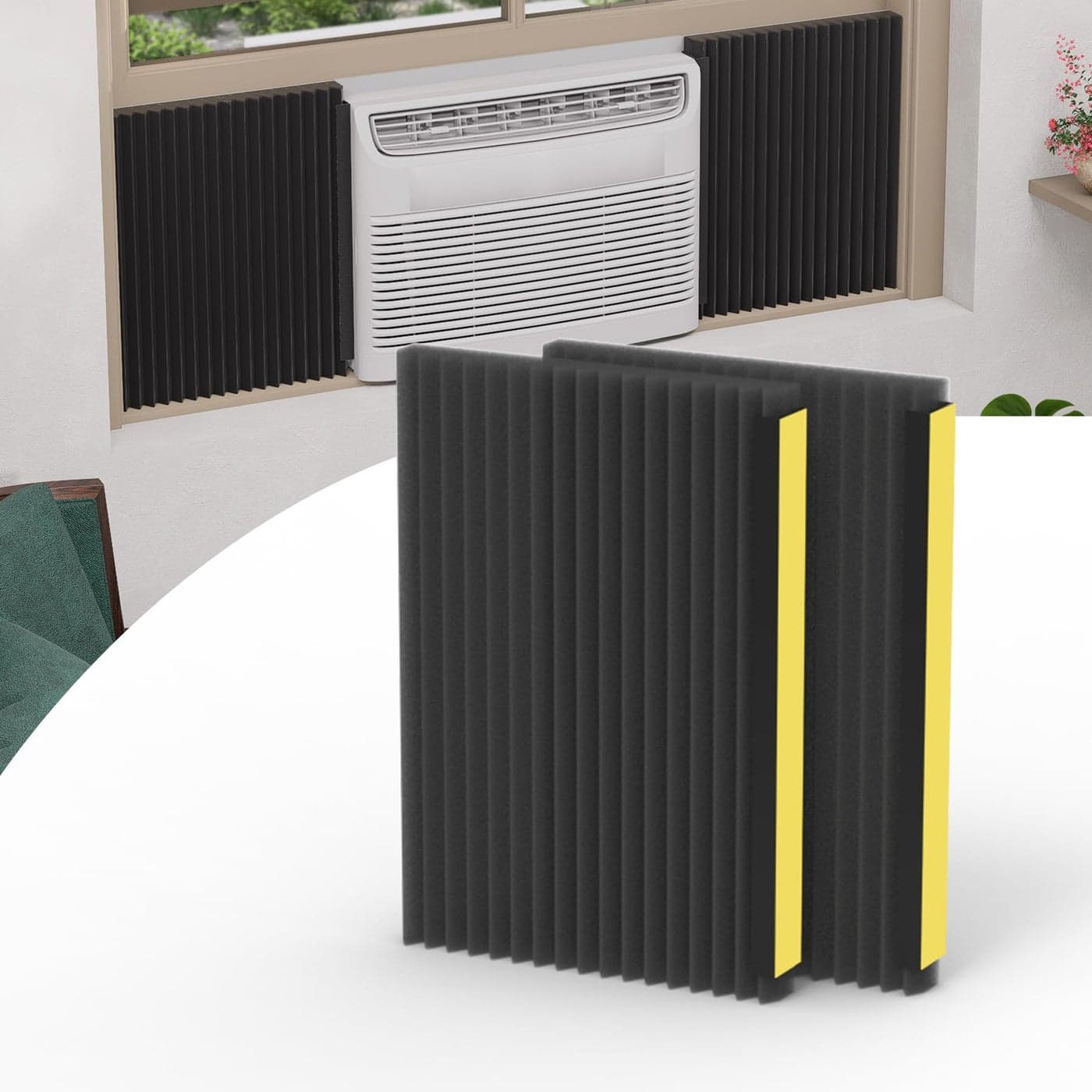 Pearwow Window Air Conditioner Side Panels 2 Pack Air Conditioner Side Panel for WindowsSummer Heat and Draft InsulationWindow AC Side Panels Window SealWindow Air Conditioner Accessories