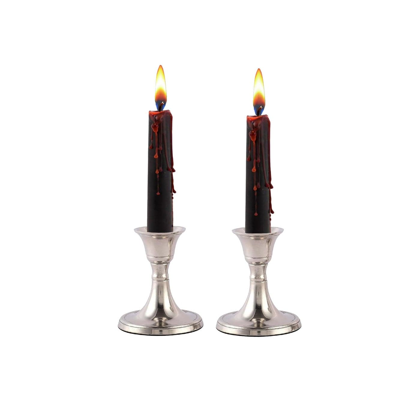 Rely Silver Candle Holder Set of 2 Decorative Taper Candle Stick Candle Holder Candlestick Holders for Taper Candles Home Decor Modern Easter Candle Holders for Dinner Party