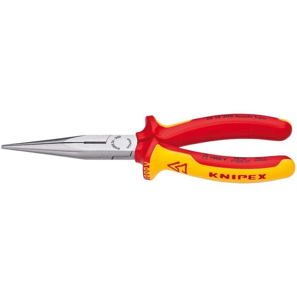 KNIPEX Tools Long Nose Pliers With Cutter 1000V Insulated 2618200SBAYellow