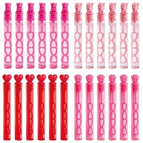 24PCS Valentines Day Bubble Wands Mini Bubble Wands for Valentines Day Party Favors Valentines Gift Toys for Girls Boys Kids Toddler Adults Party Bag Stuffers Goodie Bag Filler Classroom Prizes