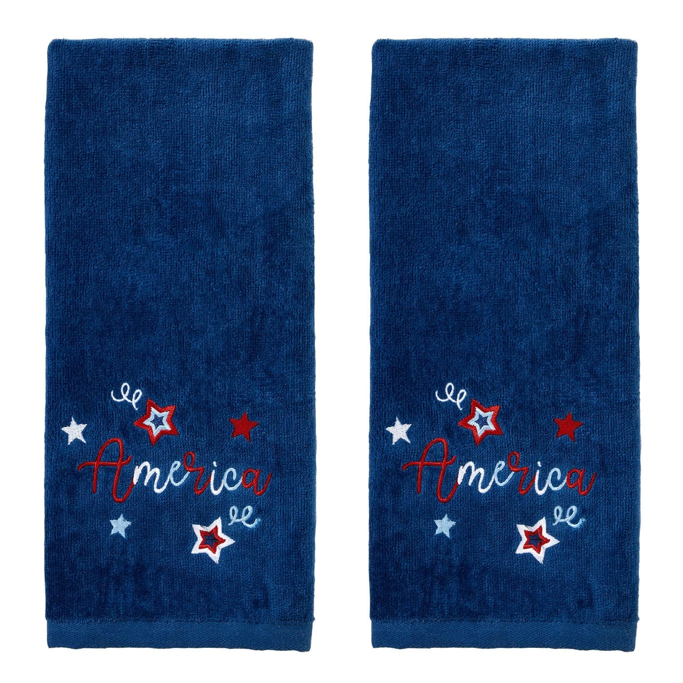 SKL Home by Saturday Knight Ltd America Script Hand Towel Set Navy