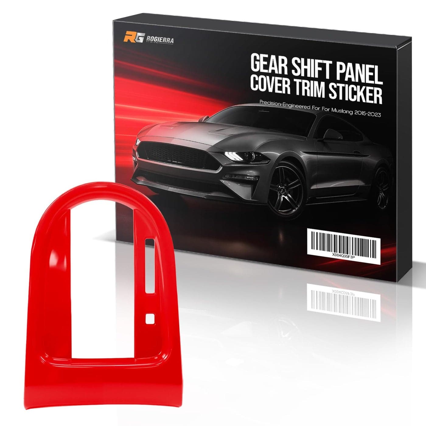 Gear Shift Panel Cover Trim Sticker for Ford Mustang Interior Decorative Frame Accessory in Red Fits 2015 2016 2017 2018 2019 2020 2021 2022 2023 Models