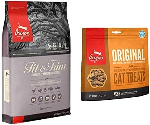 Orijen Dry Cat Food Support Healthy Weight Grain Free Fresh Raw Animal Ingredients Fit Trim 12lb Freeze Dried Cat Treats Original 125oz