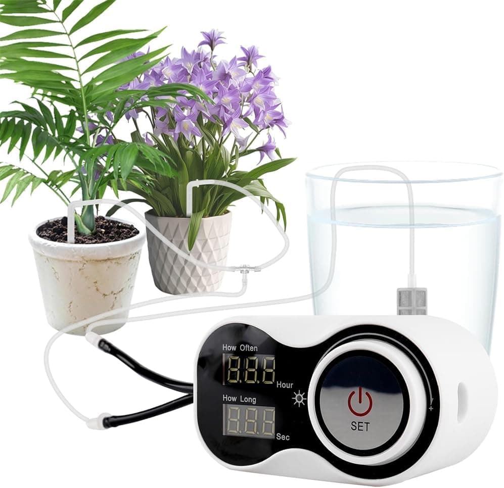 Automatic Watering System, Digital Programmable Drip Irrigation Kit for Potted Plants, Garden, Flower Bed, Balcony, Self-Watering System with Timer for Plant Care