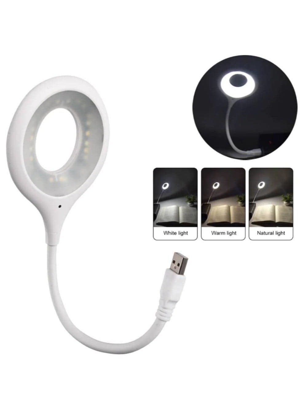 Smart LED Desk Lamp Portable Voice Operated Night Light Folding USB Table Lamp Super Bright Ring Light 3 Mode Eye Protection Desk Lamp Voice Control USB LED Lamp for Study Office