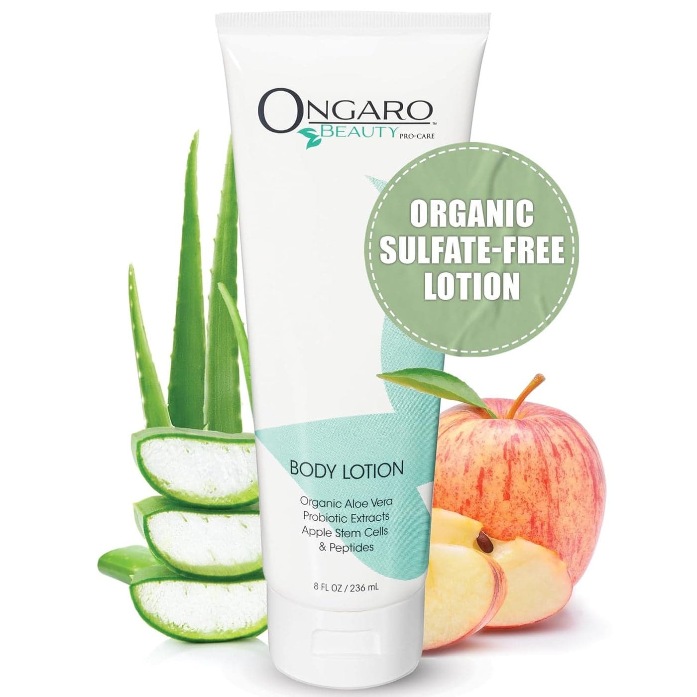 Ongaro Beauty Organic Body Lotion Body Moisturizer Skin Lotion Probiotic Lotion wAloe Vera Cocoa Butter Hyaluronic Acid Shea Butter Vitamin E Lightweight All Skin Types 8fl oz