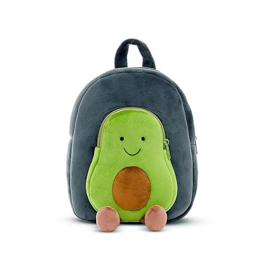 Black Hill Kids Preschool Bag for Boys and Girls, Cute Soft Plush school Animal Cartoon Mini Backpack Little kids bags for 2-5 years Baby/Boys/Girls Nursery, Preschool,Picnic (Avocado)